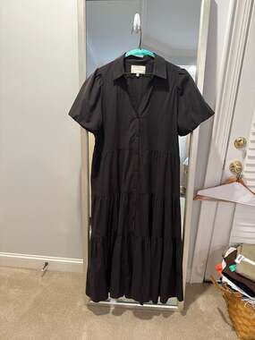 Brochu Walker The Havana Tiered Shirt Dress Black Size L